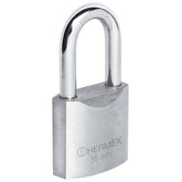 @candado 32mm gancho largo metalico en blister hermex